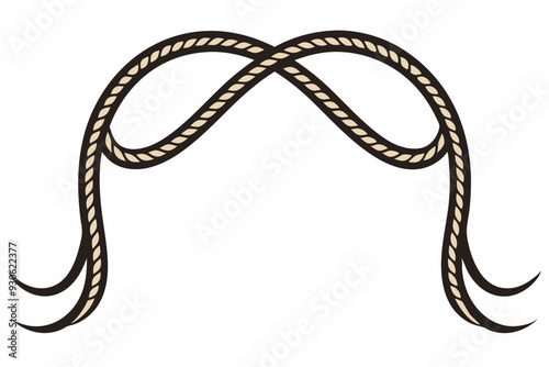 Rope Border Lasso vector illustration, Rope Frame Border vector Lasso concept.