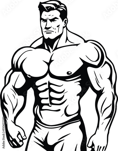 illustration of bodybuilder vector