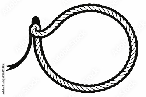Rope Border Lasso vector illustration, Rope Frame Border vector Lasso concept.