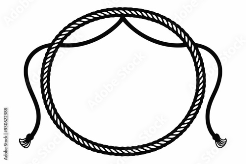 Rope Border Lasso vector illustration, Rope Frame Border vector Lasso concept.