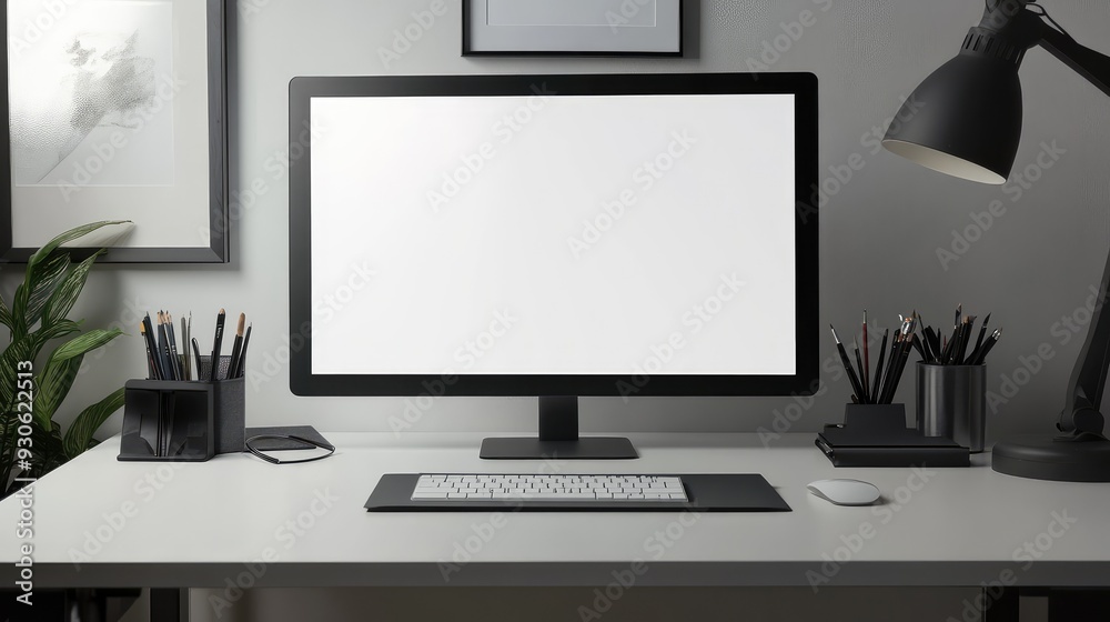 A white desktop with a clean layout and a digital drawing tablet, symbolizing the creative freedom provided by a blank digital canvas. A white desktop with a clean layout and a digital drawing tablet, symbolizing the creative freedom provided by a blank digital canvas.