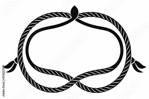 Rope Border Lasso vector illustration, Rope Frame Border vector Lasso concept.