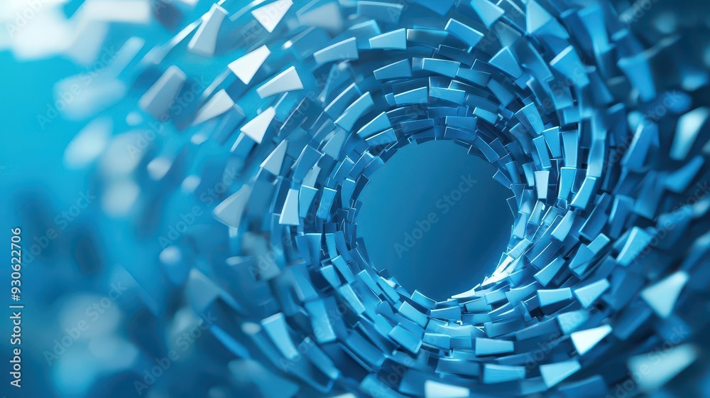 Obraz premium Abstract arrows in a spiral, depicting continuous data flow, sleek and minimal