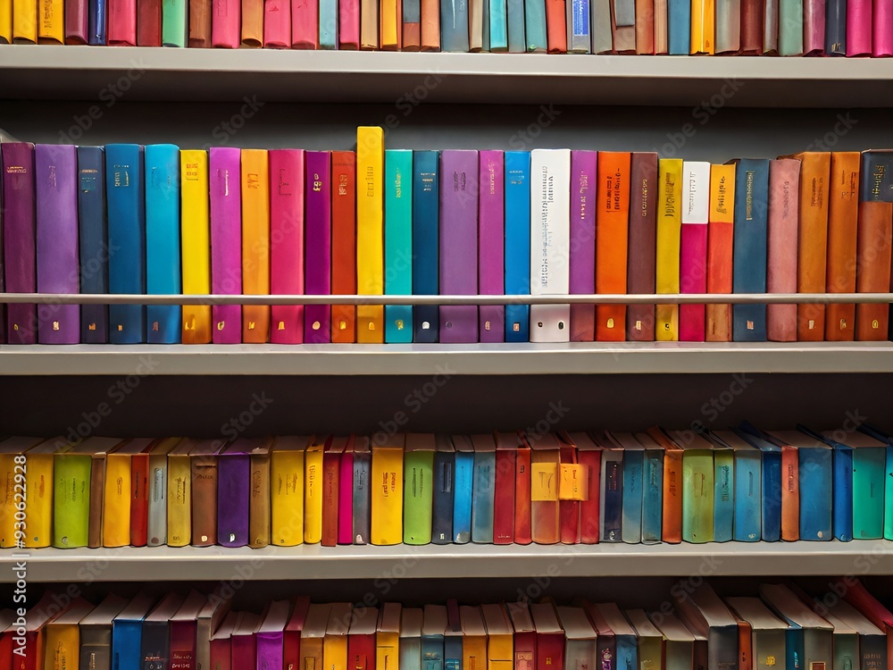 A bookshelf filled with a variety of very old vintage books, assortment of old books, showcasing colorful and aged book spines, symbolizing knowledge, literature, and history. A bookshelf filled with a variety of very old vintage books, assortment of old books, showcasing colorful and aged book spines, symbolizing knowledge, literature, and history.
