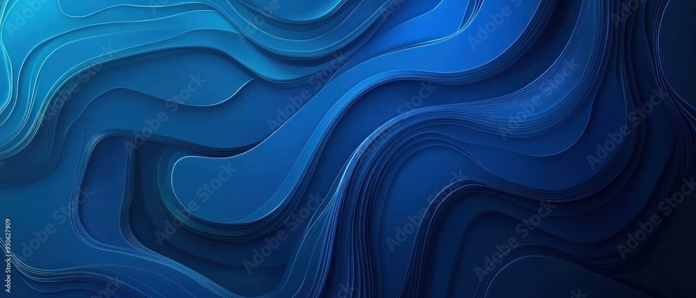 Blue gradient abstract background texture with curves is used for design as banner, template, ads and presentation concept