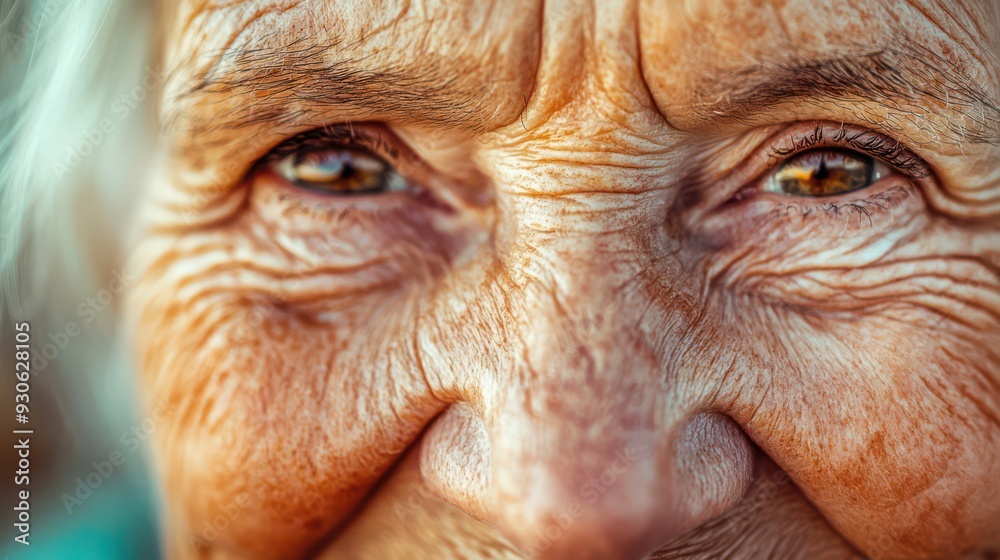 Close-up portrait of an elderly person with a warm smile, capturing the character and wisdom in their wrinkles and eyes. The photo highlights the beauty and dignity of aging Close-up portrait of an elderly person with a warm smile, capturing the character and wisdom in their wrinkles and eyes. The photo highlights the beauty and dignity of aging