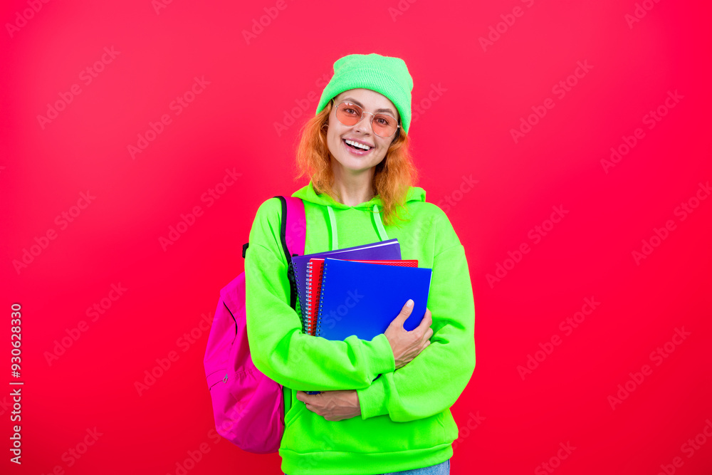 Woman isolated on pink. September 1. Knowledge and education. School education. Students life. Woman student in university. Back to school. Knowledge day. Education in university. Library visits Woman isolated on pink. September 1. Knowledge and education. School education. Students life. Woman student in university. Back to school. Knowledge day. Education in university. Library visits