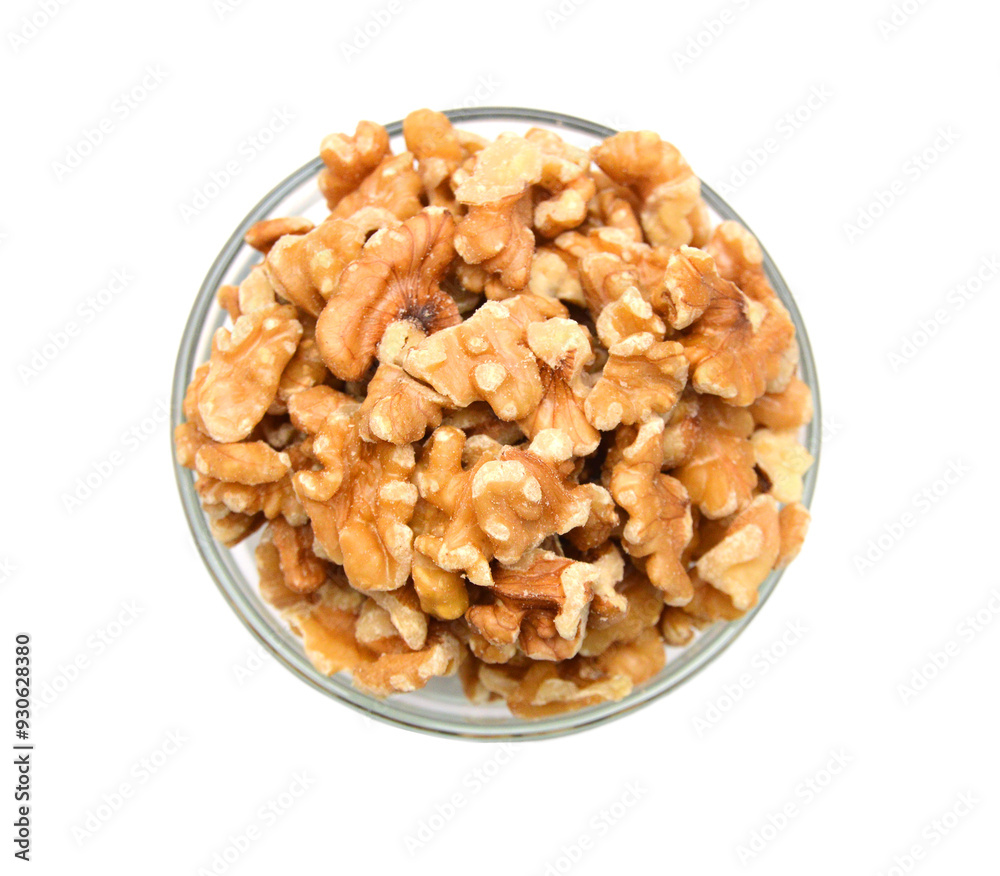 Stack Walnuts on white background Stack Walnuts on white background
