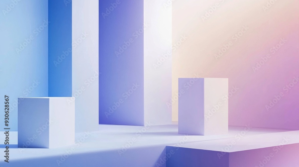 Geometric abstract scene with pastel colors Geometric abstract scene with pastel colors