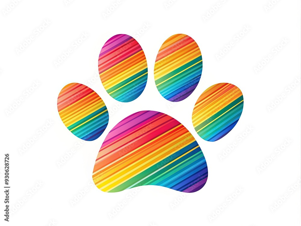 Adorable paw print logo with bold lines and bright colors, set against a clean white background, perfect for pet-related businesses or animal lovers. Adorable paw print logo with bold lines and bright colors, set against a clean white background, perfect for pet-related businesses or animal lovers.