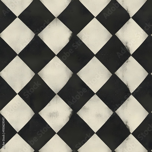 A black and white checkered pattern with a white diamond in the middle. The pattern is very simple and clean