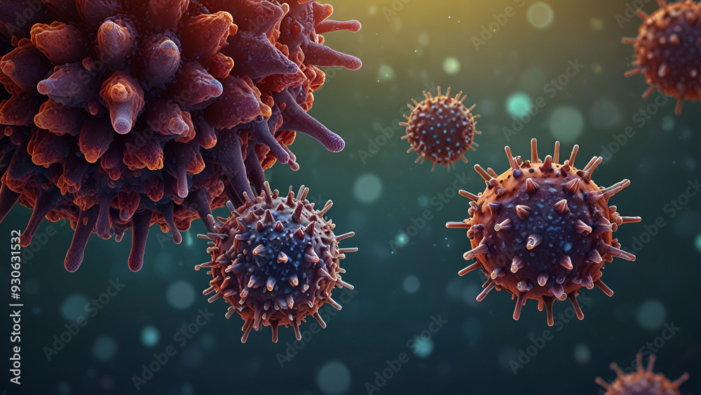 Flu Viruses - Detailed Illustration of Influenza Viruses for Educational and Research Purposes. Flu Viruses - Detailed Illustration of Influenza Viruses for Educational and Research Purposes.