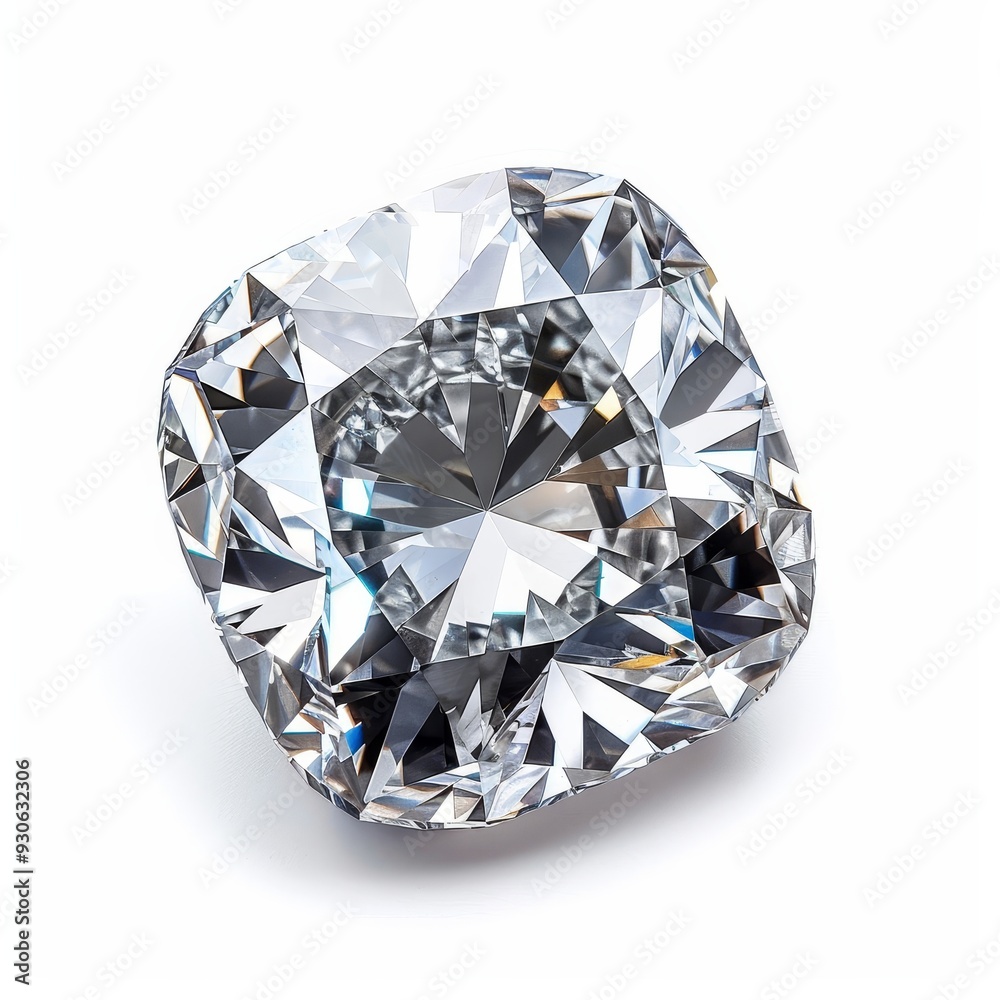 Elegant Cushion Cut Diamond Showcased in Isolated Display.