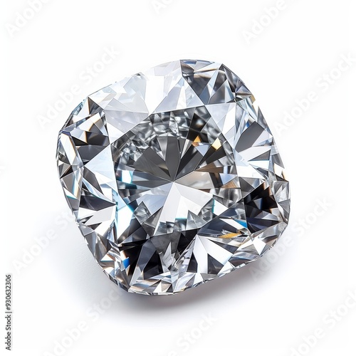 Elegant Cushion Cut Diamond Showcased in Isolated Display.