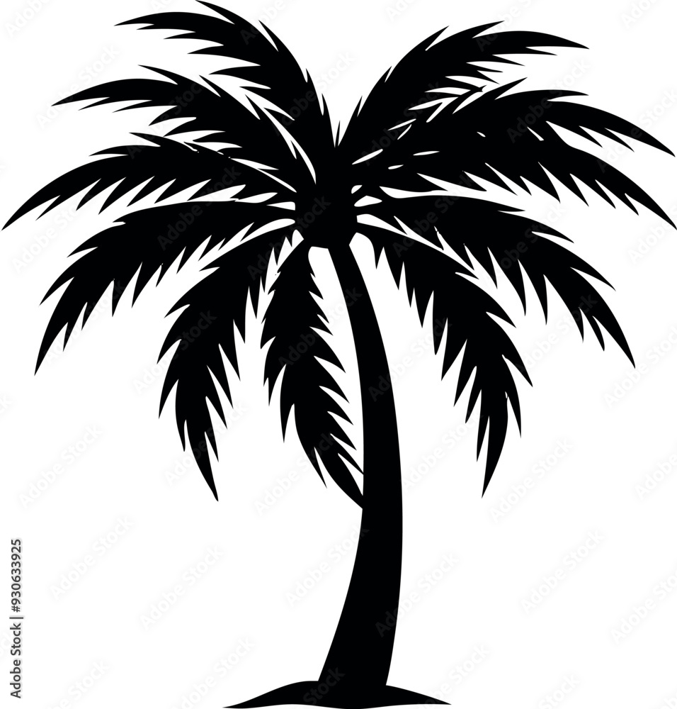 Obraz premium palm tree silhouette vector illustration