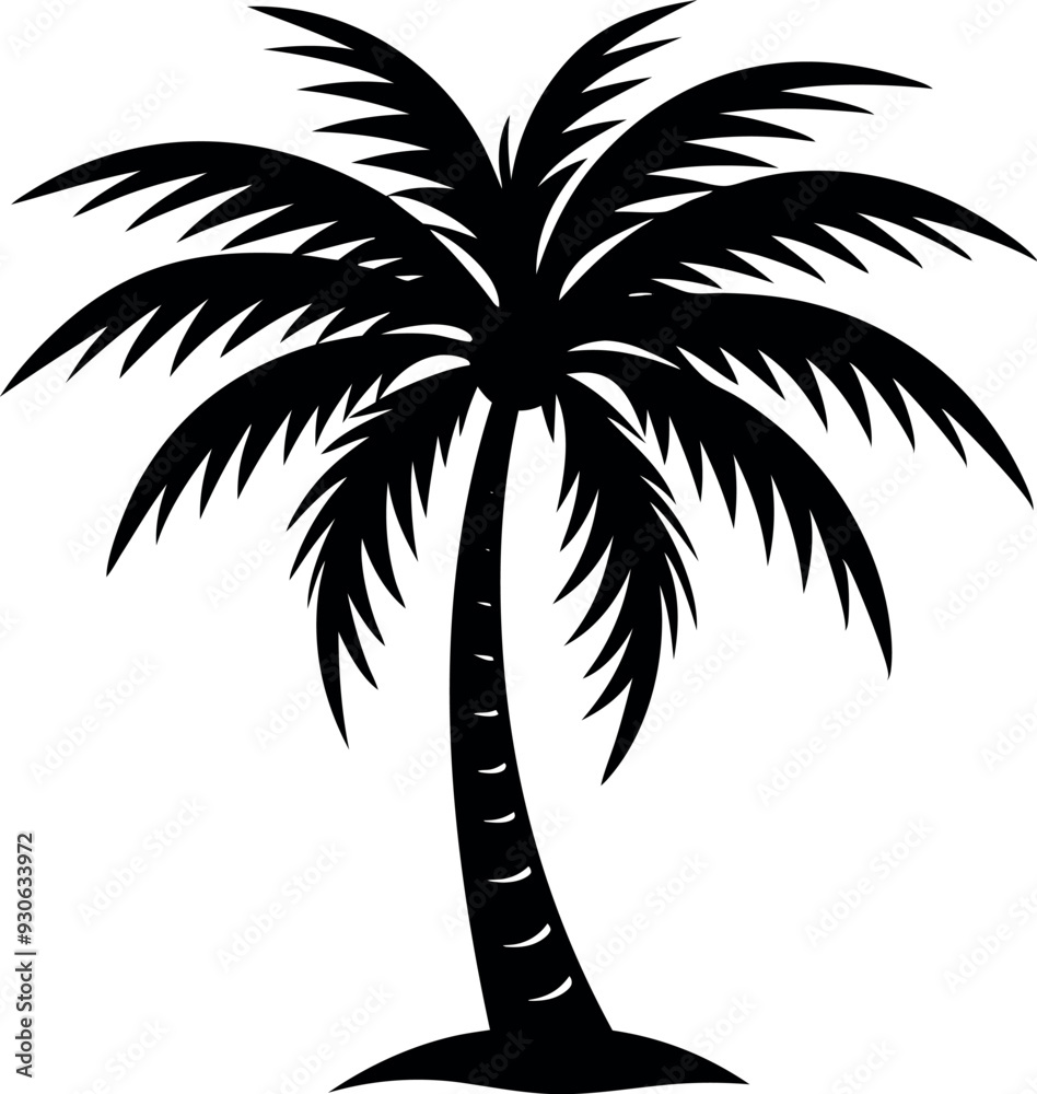 Obraz premium palm tree silhouette vector illustration