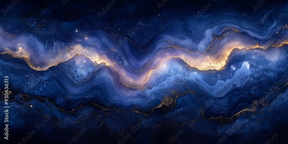 Psychedelic Glossy Paper Design with Indigo Hues, generative ai Psychedelic Glossy Paper Design with Indigo Hues, generative ai