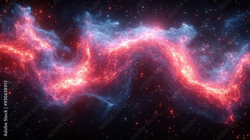Fototapeta premium Red and Blue Galactic Wave