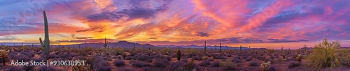 colorful arizona desert sunset, 