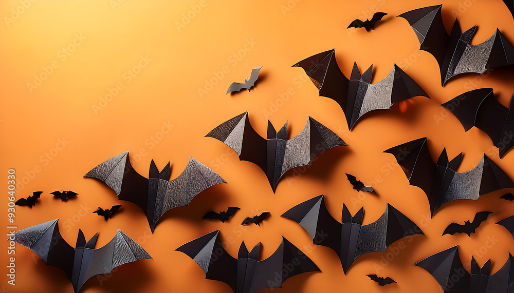 paper bats flying symbolizing halloween decoration paper bats flying symbolizing halloween decoration