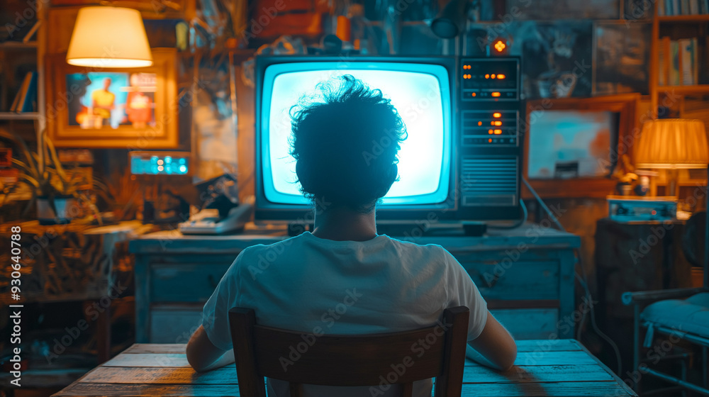 the alone man watching the tv the alone man watching the tv