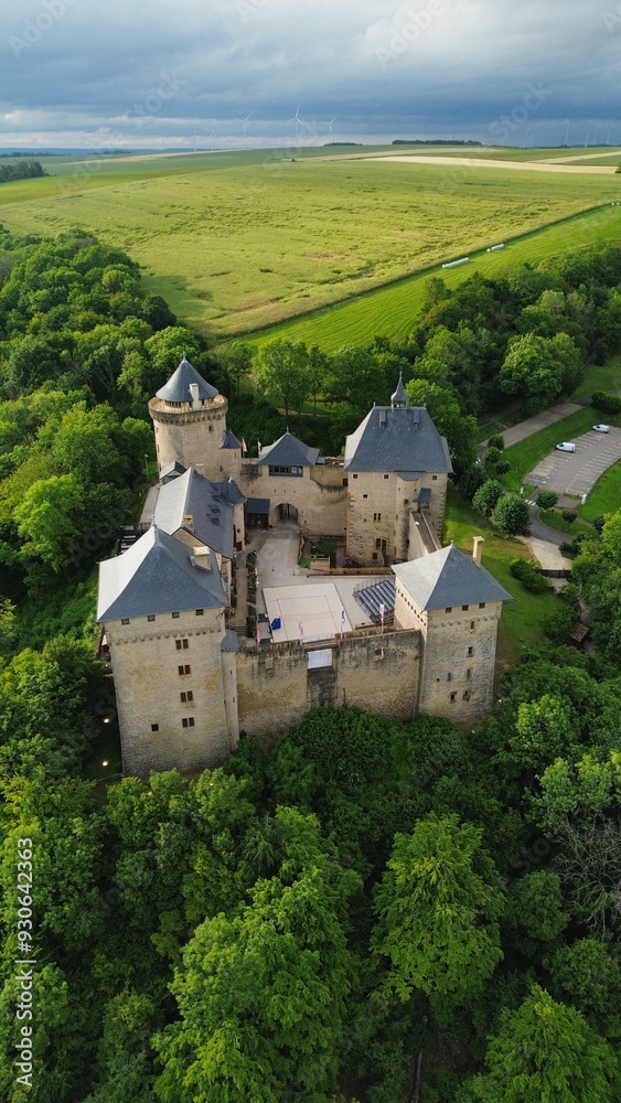 drone photo Malbrouck castle france europe drone photo Malbrouck castle france europe