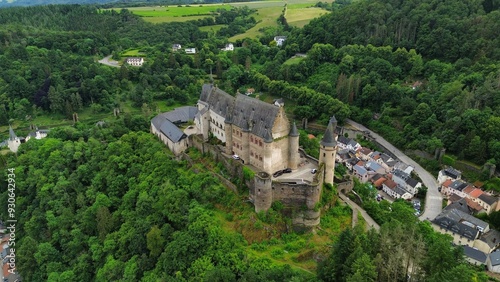 drone photo vianden castle luxembourg europe