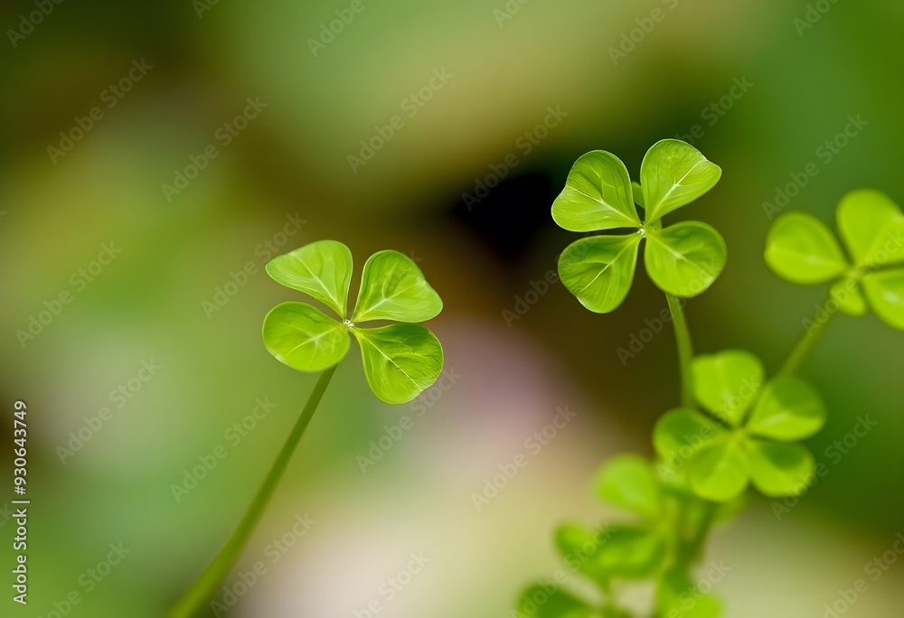 Green clover leaves with blurred background Green clover leaves with blurred background