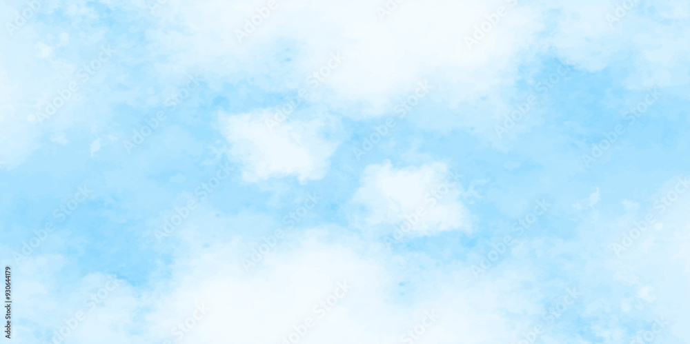 Fototapeta premium Abstract white and blue color frozen ice surface design background. oft sky blue watercolor sky and clouds, Light blue background with watercolor. gradient light white sky background with clouds. 