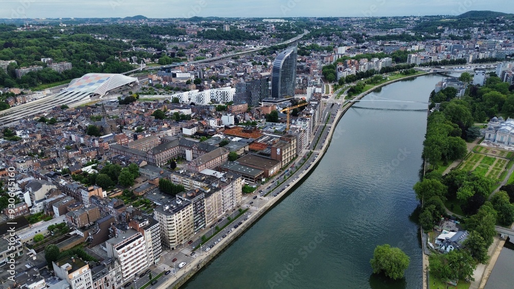 Obraz premium drone photo Liège belgium europe