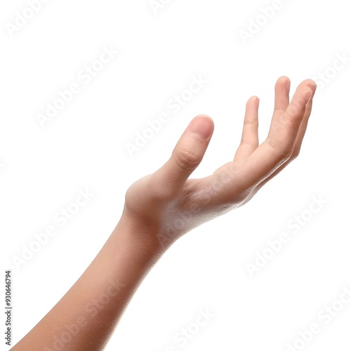 Empty hand Woman's holding something on white background.