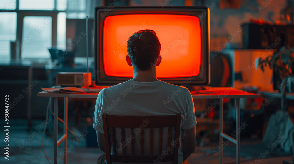 the alone man watching the tv the alone man watching the tv