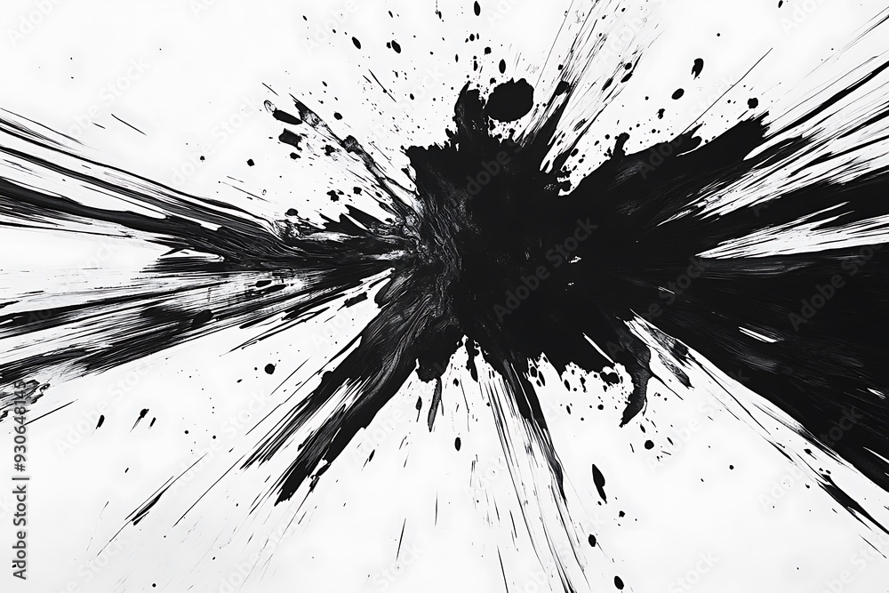 Abstract Ink Splash Art - Dynamic Black Ink Explosion on White Canvas,painted Grunge badge brush Abstract Ink Splash Art - Dynamic Black Ink Explosion on White Canvas,painted Grunge badge brush
