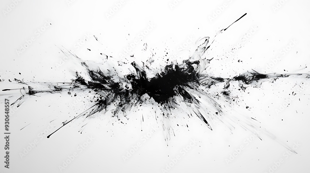 Abstract Ink Splash Art - Dynamic Black Ink Explosion on White Canvas,painted Grunge badge brush Abstract Ink Splash Art - Dynamic Black Ink Explosion on White Canvas,painted Grunge badge brush