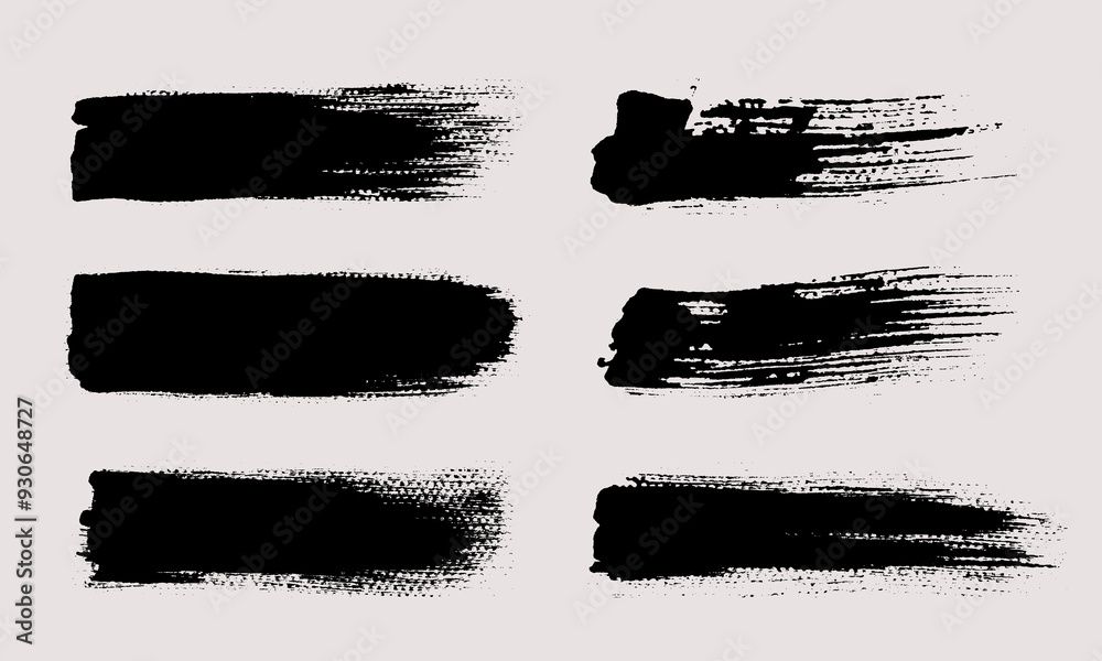 Brush strokes vector. Set of text boxes. Paintbrush collection. Grunge design elements. Dirty texture banners. Painted rectangles and long strokes Brush strokes vector. Set of text boxes. Paintbrush collection. Grunge design elements. Dirty texture banners. Painted rectangles and long strokes