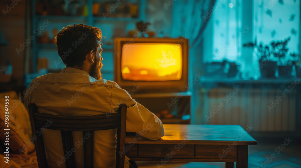the alone man watching the tv the alone man watching the tv