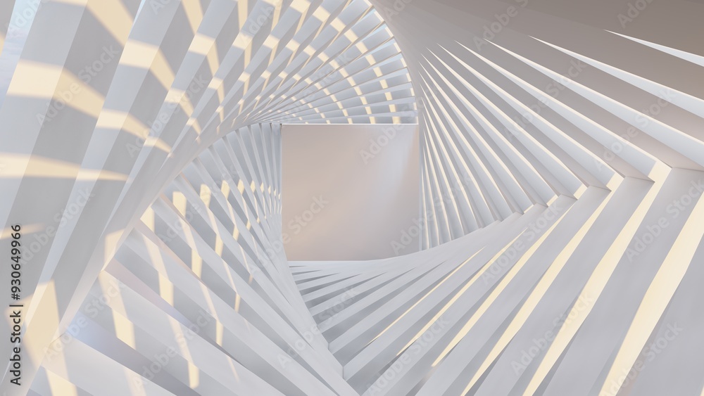 Naklejka premium Abstract architecture background geometric shapes in design interior 3d render