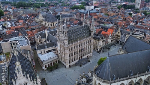 drone photo Leuven City Hall Belgium europe