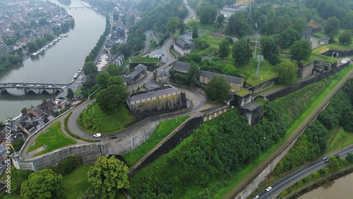 Obraz na plátně drone photo Namur citadel belgium europe