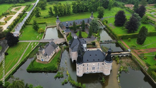 drone photo jehay castle belgium europe