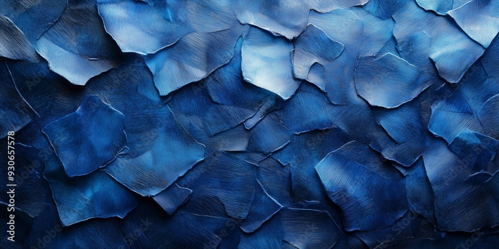 Fototapeta premium Indigo and Ivory Crayon Scribbles on Metal Surface, generative ai