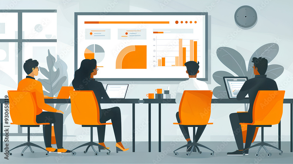 office workspace animation in a meeting in the office office workspace animation in a meeting in the office