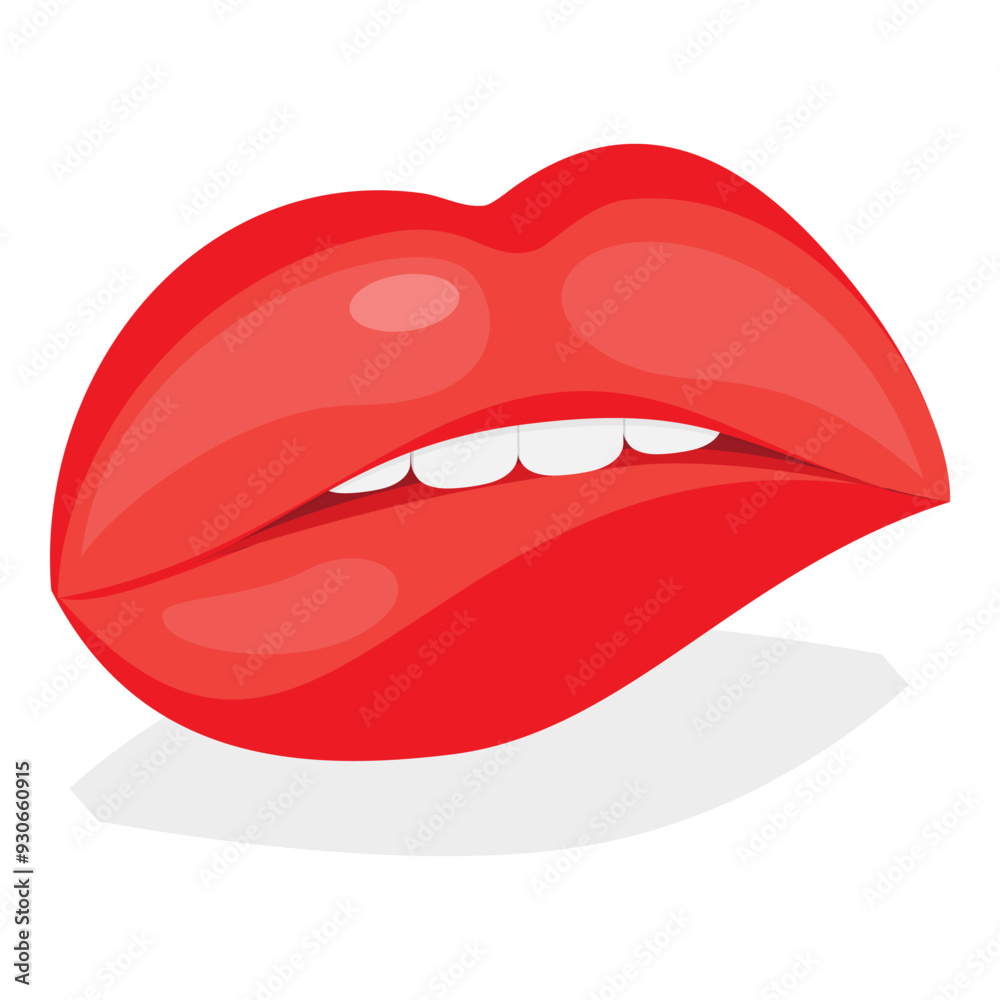 3D Isometric Flat Vector Set of Female Lips, Expression Different Emotions. Item 6 3D Isometric Flat Vector Set of Female Lips, Expression Different Emotions. Item 6