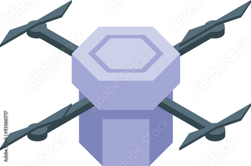 Modern drone flying and presenting new technology for videography and photography