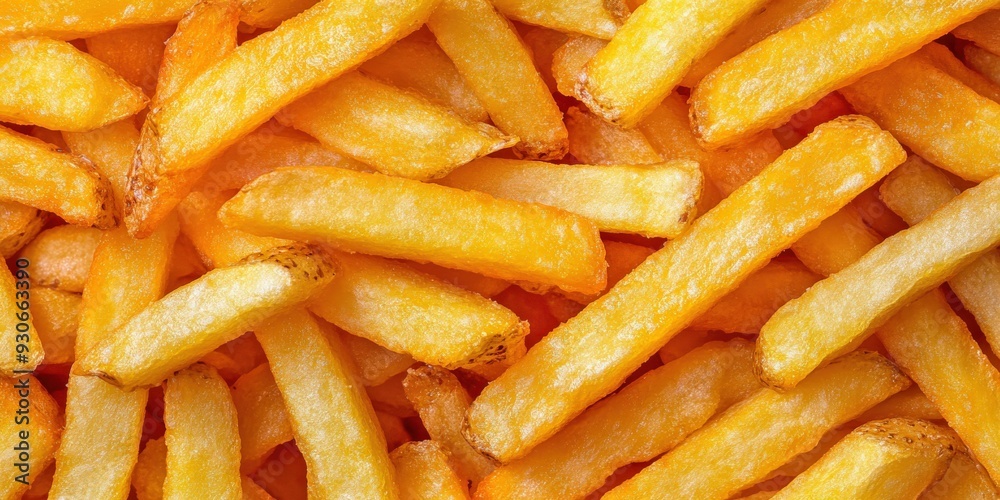 Crispy golden French fries piled on a plate at a casual dining setting Crispy golden French fries piled on a plate at a casual dining setting