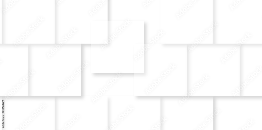 White fresh tiles aligned vector, perfectly proportional layers 