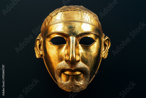 Ancient mask of Agamemnon.  photo