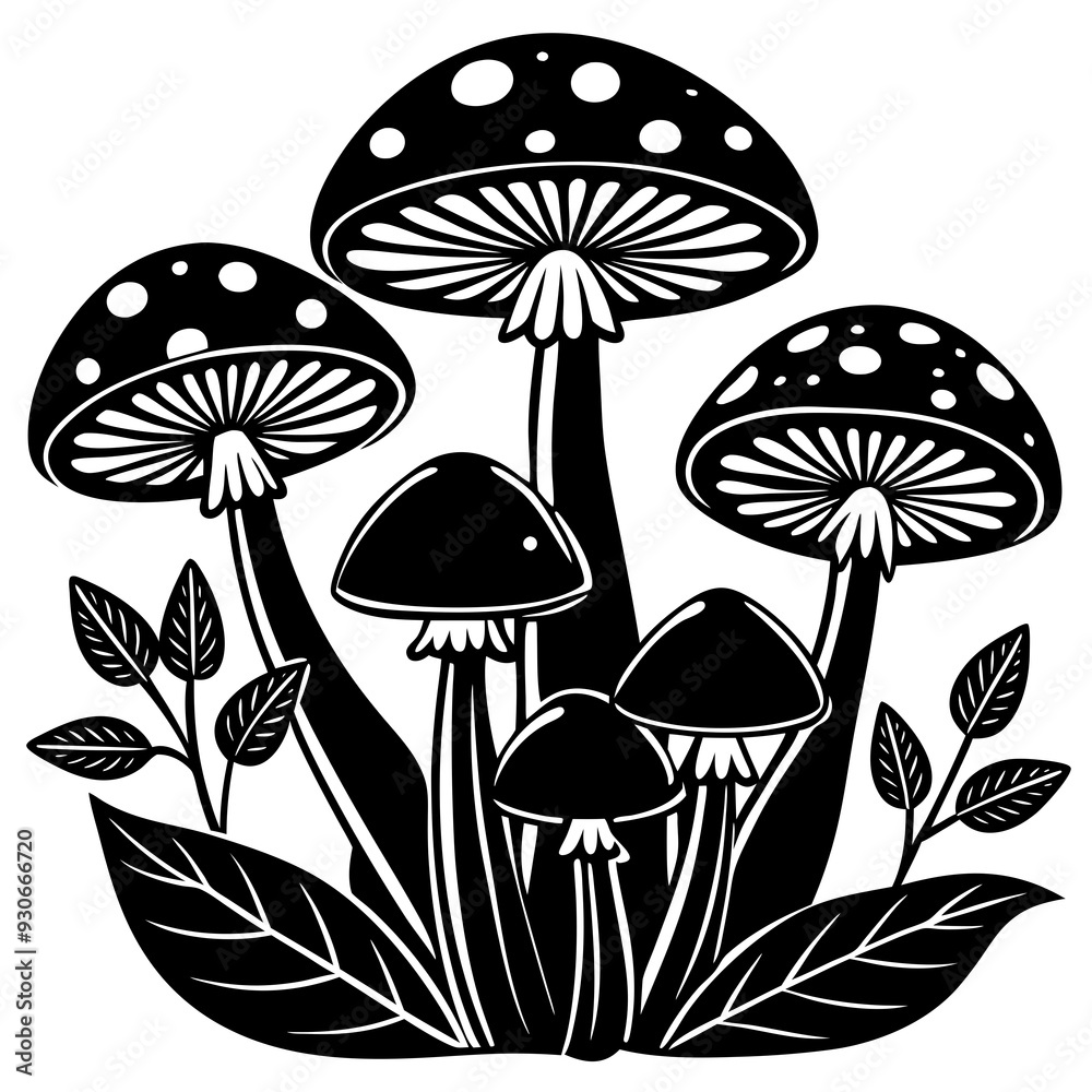 Obraz premium mushroom vector SVG,mushroom vector bundle