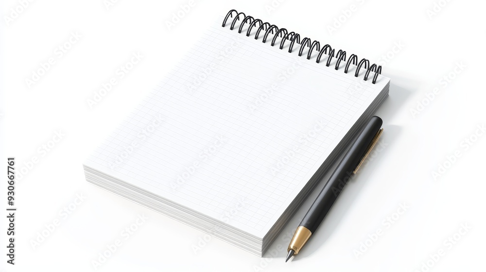 A blank spiral notebook with a pen, symbolizing new beginnings, creativity, planning, education, and productivity. A blank spiral notebook with a pen, symbolizing new beginnings, creativity, planning, education, and productivity.