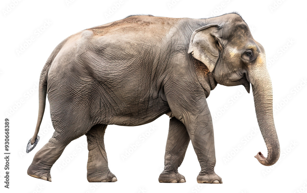 Fototapeta premium Asian elephant on white background
